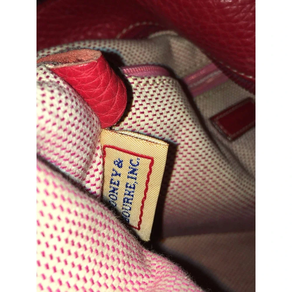 Dooney & Bourke Red Monogram Canvas Leather  Shoulder Bag Purse SEE Last Pic